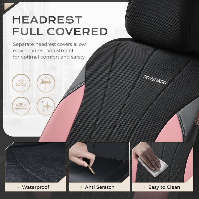 Coverado Automotive Seat Covers Front Seats, Luxury Car Seat Covers,