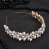 JWICOS Bridal Pearl Headband Wedding Hair Accessories Bride Headpieces for