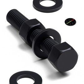 10x Black Polypropylene (PP) Hex Head Bolts M12 x 70 mm + Nuts & Washers
