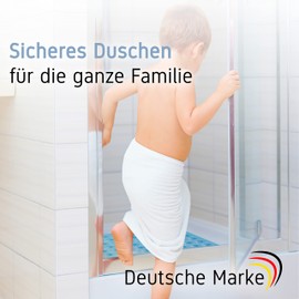 Toniamo Shower Mat Non-Slip 53 x 53 cm Non-Slip Shower Square Non-Slip Mat Shower Antibacterial & Machine Safe Shower Mat Non-Slip BPA-Free Blue