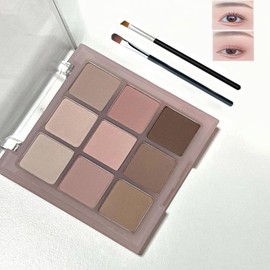 9-Color Matte Eyeshadow Palette for Women, Waterproof Long-Lasting, Highly Pigmented & Blendable Nude to Cool Brown Shades, Hypoallergenic Eye Makeup for Sensitive Eyes & Mature Skin (1PC)