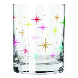 Slant Collections Holiday - Vaso de cóctel doble de estilo antiguo, 12 onzas, estrellas retro