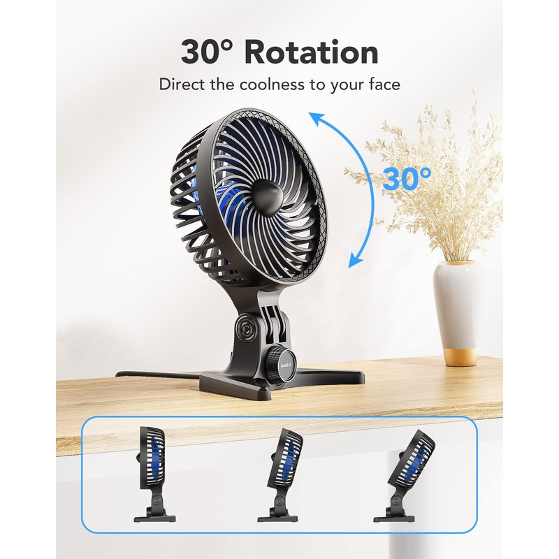AaoLin USB Desk Fan, Small Fans with CVT Variable Speeds,