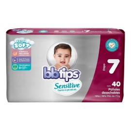 Pañales Bbtips Sensitive Etapa 7 Para Bebé Talla Xxg 40 Pz
