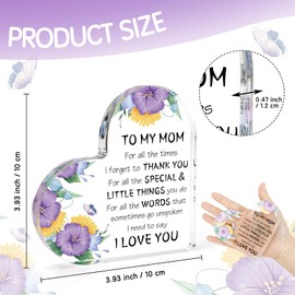 Mother's Day Gifts for Mom from Daughter Son, Mom Gifts, Mom Birthday Gifts, Presents for Mom, Mom Day Gift Ideas Acrylic Desk Decor, Mom Gifts for Christmas Thanksgiving Valentines Cool Gifts for Mom