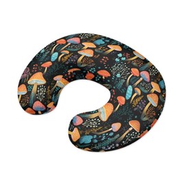 Lotusorchid Mushroom Print Nursing Pillow Cover, Washable Breastfeeding Pillow Cover Breathable Soft Nursery Feeding Pillowcase, Stretchy Nursery Breast Feeding Pillow Slipcover for Infant Baby