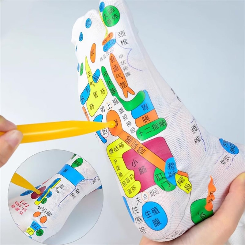Hole Illustration Socks & Gloves, Meridian Canal, Foot Reflexology, Health