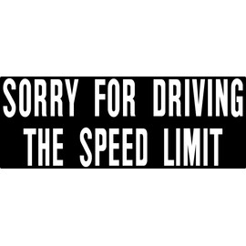 I Make Decals - Sorry for Driving The Speed Limit Bumper Sticker 8" X 3", Vinyl Sticker Decal