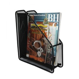Huron Magazine Storage Holder, Black Steel Mesh