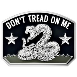 Gadsden Flag Rattlesnake Car Emblem 3D Metal Decal with “Don’T Tread ON ME” Slogan, 3M Adhesive, Perfect for Cars, Motorcycles, Windows, Doors, and Fl