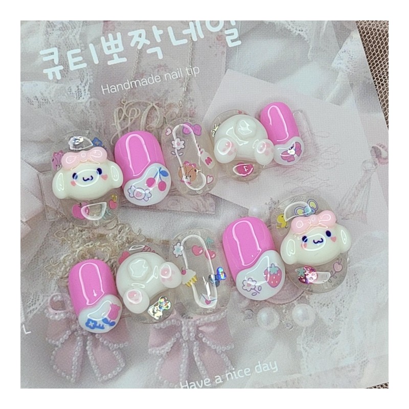 Hintokki Gungdi handmade nail tips - Oval XL / 힌토끼
