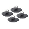 4PCS D Ring Patch PVC Round Shape Strong Stainless Steel