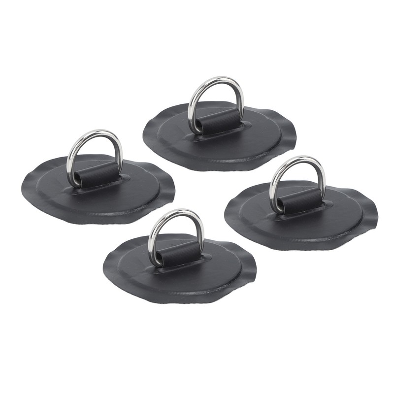 4PCS D Ring Patch PVC Round Shape Strong Stainless Steel