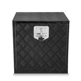 DNA MOTORING Truck Tool Box Lockable Storage Box, Truck Bed Tool Box Truck Bed Organizer Aluminum Truck Tool Boxes for Bed of Truck, w/Lock & Keys, 19" L X 19" D X 19" H Silver, TBOX-T5-013-BK