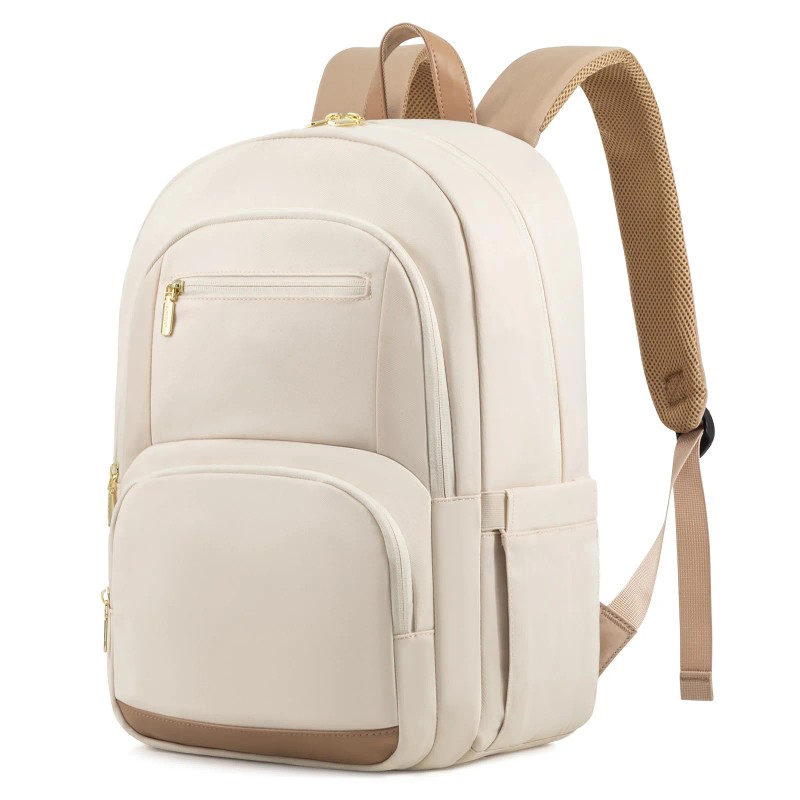Women's Travel Laptop Backpack with Zipper Closure Waterproof Polyester for