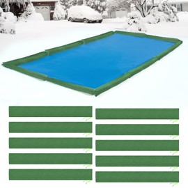 10pcs 4ft No-Leaking Pool Cover Sand Bags - Durable Silicone-Coated Canvas Pool Cover Weights for Winter Inground and Aboveground Swimming Pools