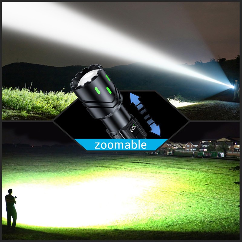ZARRSON Flashlights High Lumens Rechargeable, LED Super Bright Flash Light,