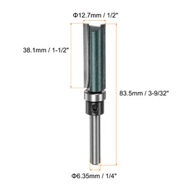 HARFINGTON Pattern Flush Trim Router Bit 1/4" Shank 1-1/2" Cutting Length 1/2" Cutting Dia with Top Bearings Straight Precise Cutting Woodworking Milling Cutter Tool for Edge Trimming