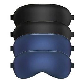 Sleep Mask, Silk Sleep Mask with Adjustable Strap, Super Soft Satin Blackout Sleeping Eye Mask for Men&Women, Comfortable Blindfold Eyeshade for Night Sleep 4 Pack (Black Blue)