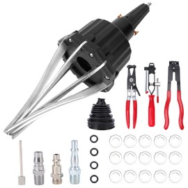 WODHMIEY Pneumatic CV Joint Boot Expander Tool Kit,Expander Rod Spreader Installation Removal Tool with 15 Sets Clamps and 4 Air Hose Fittings for Rubber Boots Installation and Removal (Black)