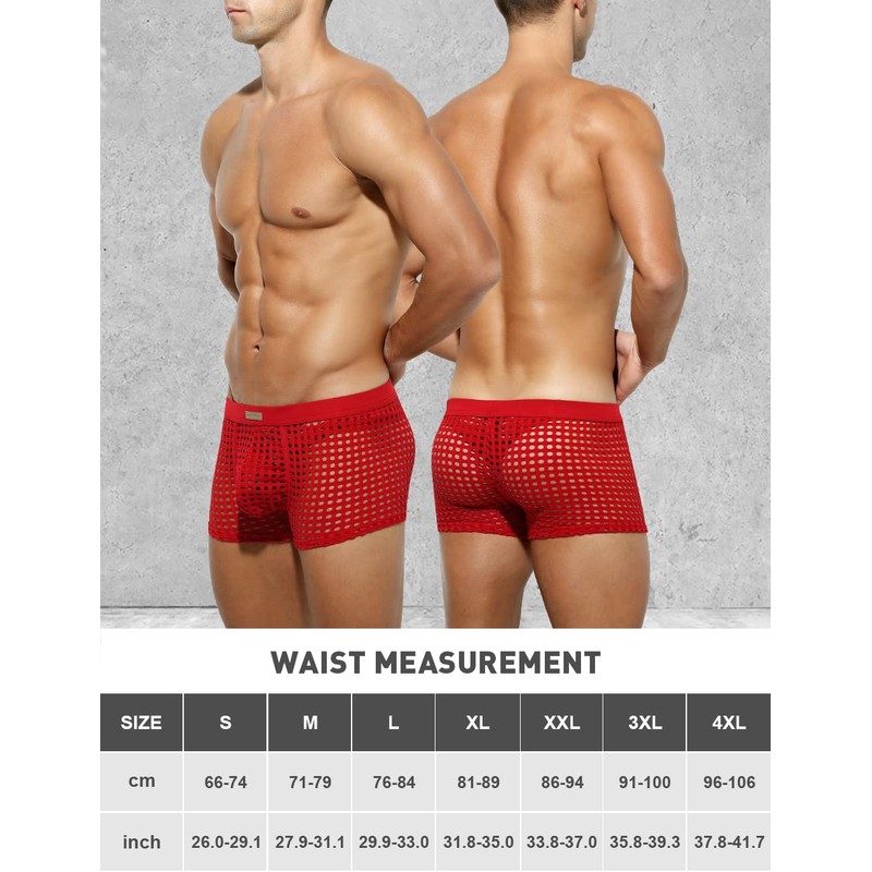 Arjen Kroos Mens Boxer Briefs Breathable Hot Mesh Underwear