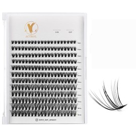 ACTROL Individual Eyelash Clusters 20D 0.07 8-16 mm Mix D Curl - Natural & Voluminous Eyelashes, Reusable DIY Eyelash Extensions for Individual Looks - Hypoallergenic & Cruelty-Free