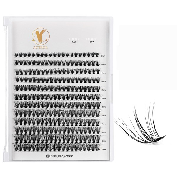 ACTROL Individual Eyelash Clusters 20D 0.07 8-16 mm Mix D