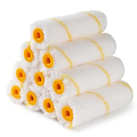 Mister Rui Paint Roller Covers, 10 Pieces, 4 Inch Paint Roller 9mm Nap, Microfiber Paint Rollers for Painting Walls, Cabinets, Trim, Use with All Paints and Stains