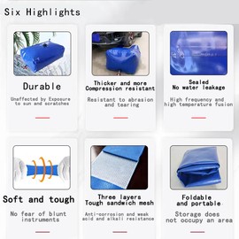 400L/100 Gallon Water Bladder Storage Containers with Valve Collapsible Portable Water Tank Large Capacity Soft Water Bag, for Camping RV, Drought Resistance, Fire Prevention, Emergency Water