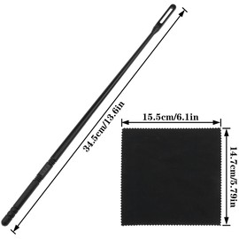 AYLIFU 3 flute cleaning kits, 1 flute cleaning stick and 2 flute cleaning clothes Flute cleaning supplies for flute polishing and internal care (black)