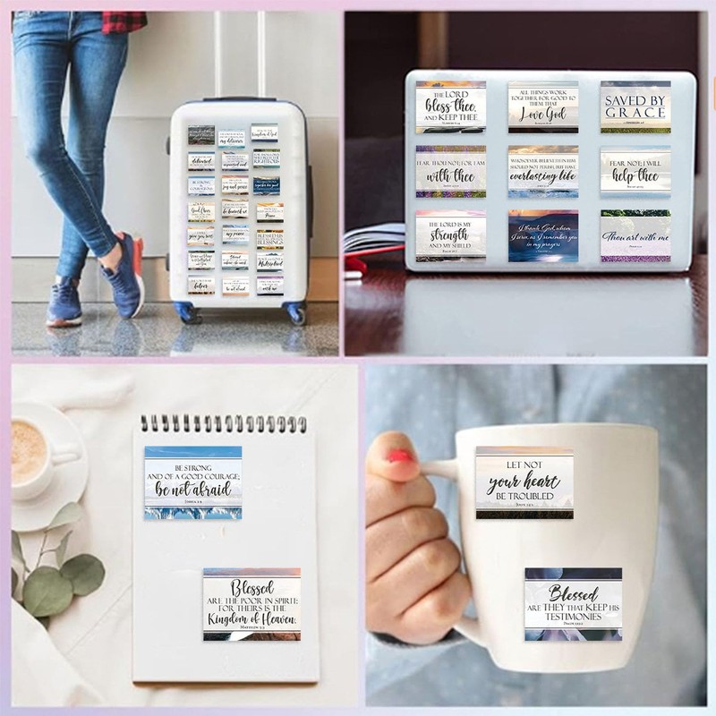50 Sheets Bible Verse Stickers Christian Inspirational Decals for Phone