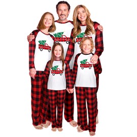 Liitrsh Christmas Pajama Matching Set for Family Xmas Pjs Sleepwear for Adults Holiday Party(Dad,Small,Plaid, White)