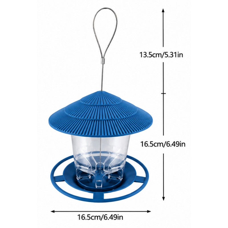 Hanging Bird Feeder for Wild Birds – Gazebo-Style Plastic Seed