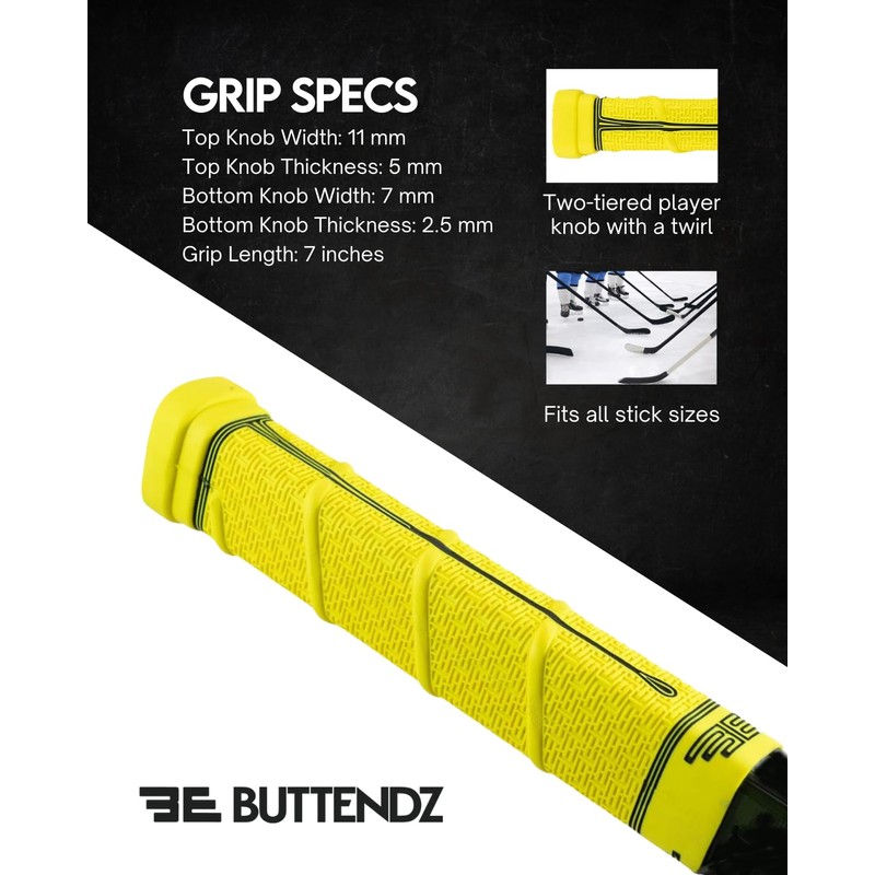 Buttendz Future Rubber Replacement Hockey Grip - Step Down Knob,