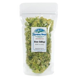 Harmony House Foods Dehydrated Cabbage Flakes - Air Dried Vegetables for Soup and Cooked Dishes, Great for Camping, Survival, and Backpacking, 1.5 Ounces
