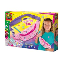 SES Creative 14774 Galactic Bum Bag - Create a Pink Bag with Stickers and Beads - Perfect for Creative Fashion