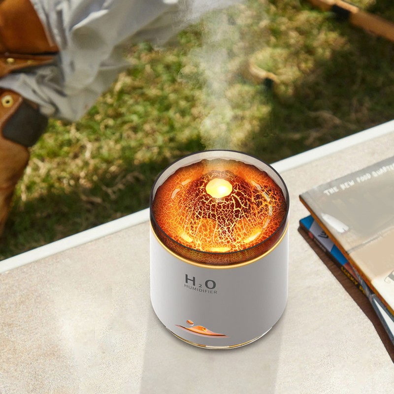 Essential Oil Diffuser Large Capacity Colorful Volcano Appearance Night Light