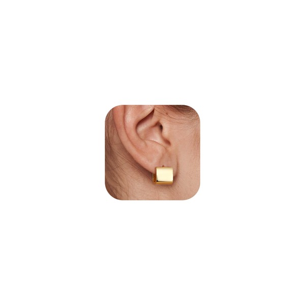 MILACOLATO Chunky Gold Hoop Earring for Women,14K Gold Plated Earrings