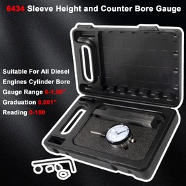 6434 Cylinder Bore Gauge Sleeve Height/Counter Bore Gauge Suitable for All Diesel Engines,Gauge Range 0-1.00" Graduation 0.001" Reading 0-100