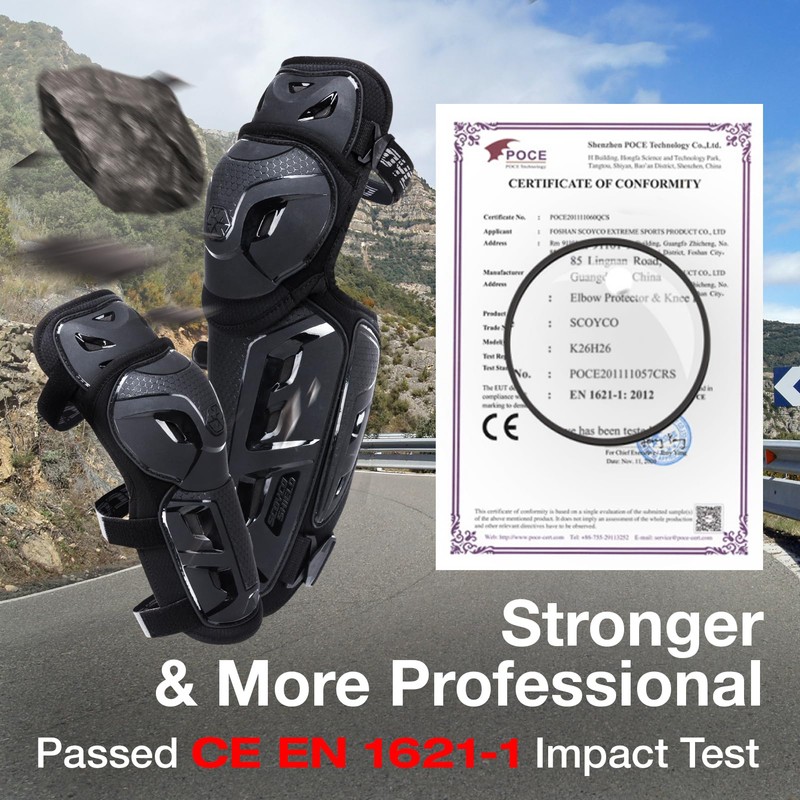 SCOYCO Motorcycle Knee Pads for Men - CE Level 1