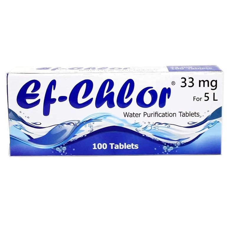 Ef-Chlor, Water Purification Tablets (100 Tablets), 33 Mg (10 L),