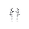 SLUYNZ 925 Sterling Silver Tiny Moon Star Earrings Studs for
