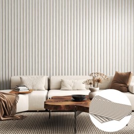 ZRJT 2 Pack Wood Slat Wall Panels 48” x24” for Ceiling and Wall, Soundproof Wood Slat Panel Cover 16 Sq.Ft, 3D Fluted Sound Absorbing Paneling for Interior Wall Decor, Living Room, Bedroom, White Wood