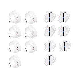 Greencycle Wireless Remote Control Outlet Plug with Switch,On Off Outlet Switch for Light,15A,Renmote Control for Indoor Lights,Lamps,Household,300ft Long Range,No Wiring,Appliances,White,7PK