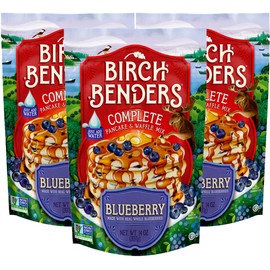 Blueberry Pancake & Waffle Mix By Birch Benders, Made With Real Blueberries, Just Add Water, Non-Gmo, Just Add Water, 14 Oz (Pack of 3)
