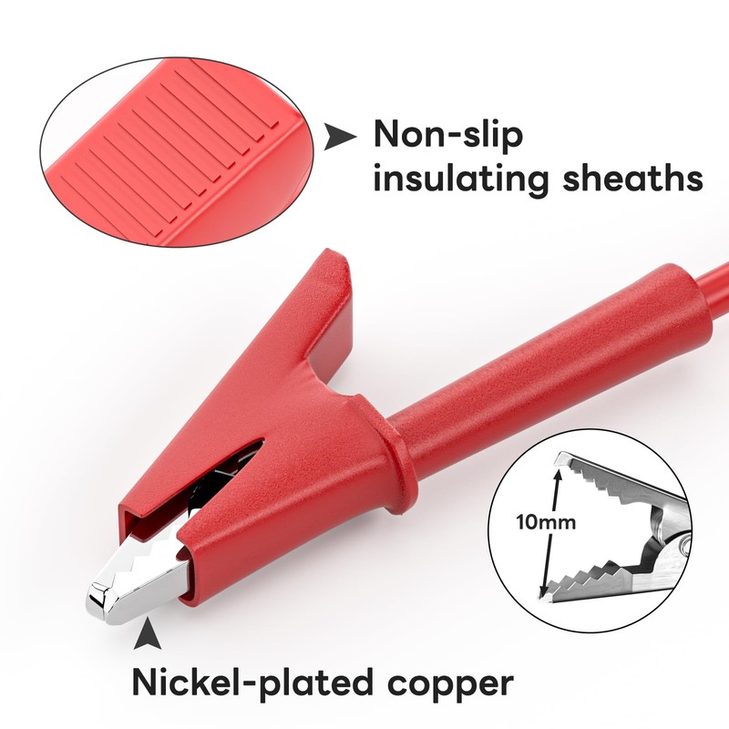 Cleqee Test Lead Kit 6pcs Stackable Banana Plug Cable 1M