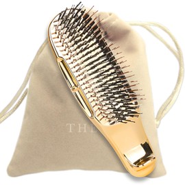 THEN スカルプブラシ サロンクオリティ トリートメント効果UP 頭皮ケア 専用ポーチ付き ギフトにも最適 (ゴールド)