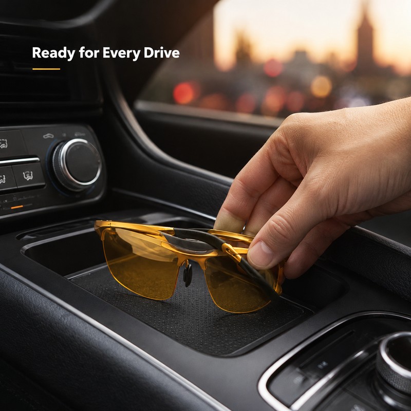 Yellow Lens Driving Glasses for Low-Light Use – Semi-Polarized Anti-Glare