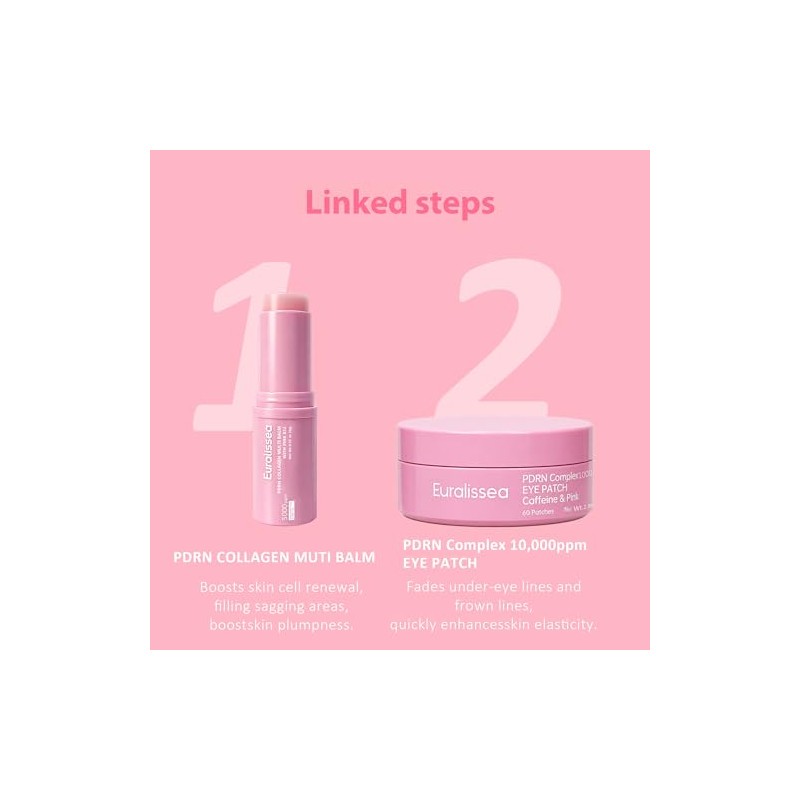 PDRN Collagen Multi Balm Stick & Eye Patches Set, Pink