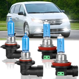 XRDHJI Fit for Honda Odyssey 2011 2012 2013 2014 2015 2016 Light Bulb High Performance Halogen Headlight Bulbs,9005 High Beam + H11 Low Headlamp Replacement Bulb Kit,Pack of 4